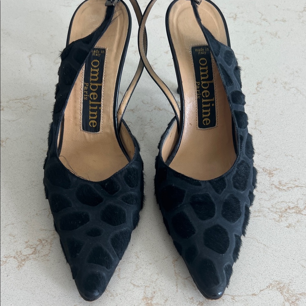 Black Textured Heels